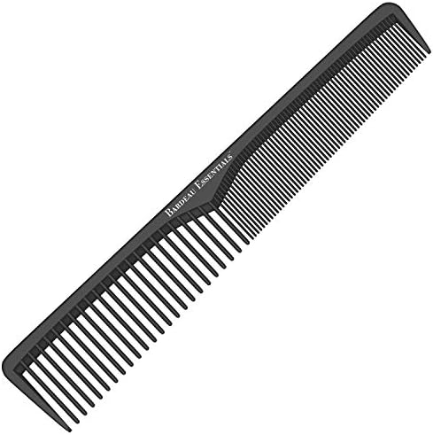Professional 7 Inch Black Carbon Fiber Anti Static Chemical And Heat Resistant Comb For All Hair Types | Fine and Wide Tooth Comb For Men and Women