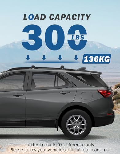 Image of JOYTUTUS Anti-Theft Car Roof Rack Compatible with Chevy Equinox & GMC Terrain 2018-2024 with Side Rails, Aluminum Cross Bar for Rooftop Basket Cargo Carrier Luggage Bicycle Kayak Snowboard Canoe