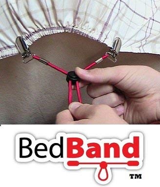 Bed Band The Original Adjustable Fastener/Holder/Strap/Suspender/Gripper for Your Sheets (3 Pack - Black)