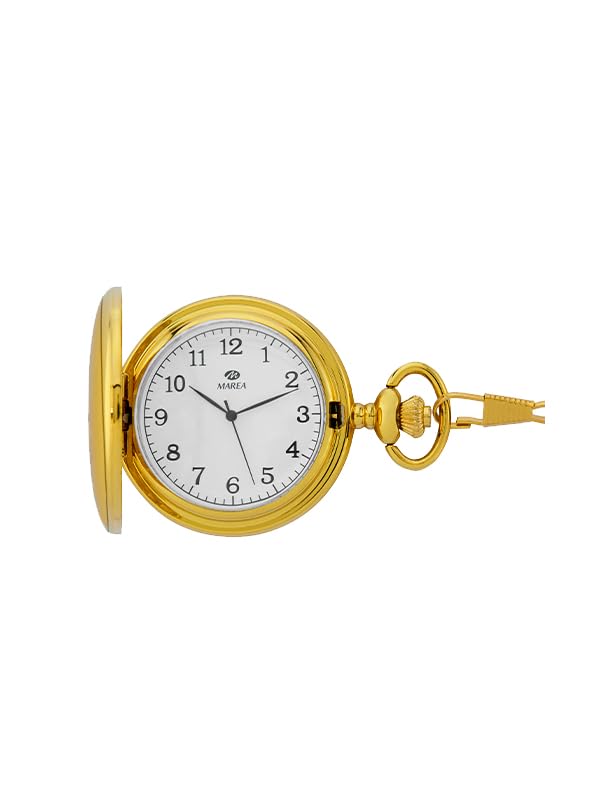 Reloj de bolsillo clásico Marea B41420/2 un regalo unisex inolvidable con esfera blanca