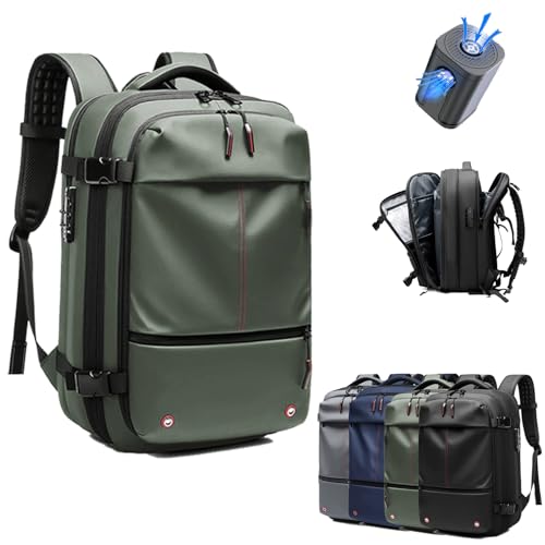 Spacevac Pro Backpack, Air Vacpack Backpack with Vacuum Seal Compression, 60L Expandable Easy Vac Travel Bag with Pump (Green, 60L（with electric air pump）)