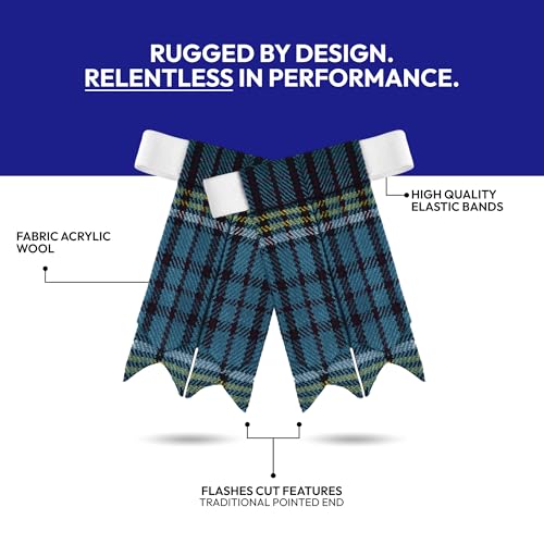 Image of Scottish Tartan Kilt Flashes with Elastic Adjusters