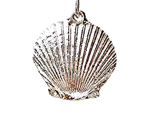 Sea Scallop Fan Shell Charm Necklace, Symbol of the Camino de Santiago Pilgrimage by Ali C Art, Made in USA Unique Handmade Sterling Silver Ocean Pendant Jewelry, Gift for Her Women Wife Mother Friend