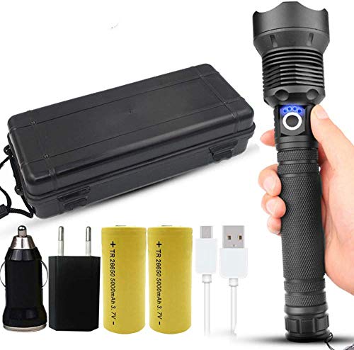 Torche LED Ultra Puissante 50000 Lumens Xlp70.2 Xhp70 Xhp50 18650 26650 Lampe De Poche Rechargeable Lampe De Poche