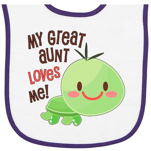 inktastic My Great Aunt Loves Me- Cute Turtle Baby Terry Cloth Bib