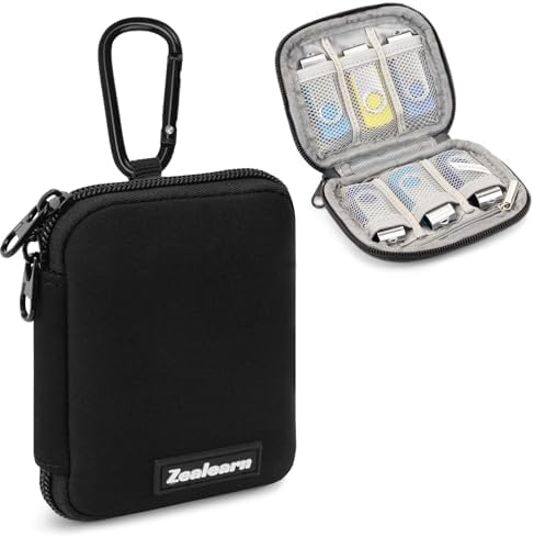 USB Flash Drive Case with Labels, 6 Slots USB Organizer, USB Case,USBs Drives Cases, USBs Storage Cases Organizer,Thumb Drives Pouch,Compatible with Samsung/Sandisk/Jump Drive,etc, Black
