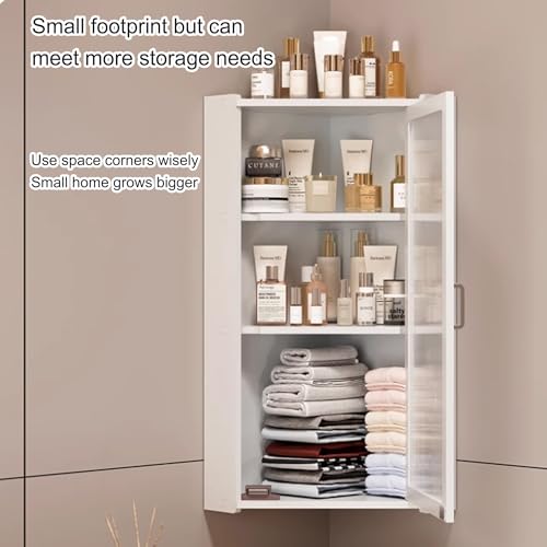 Armadietto da parete con anta, ideale per riporre il bagno sopra il WC, cucina, lavanderia o dormitorio, design trasparente per un'organizzazione salvaspazio