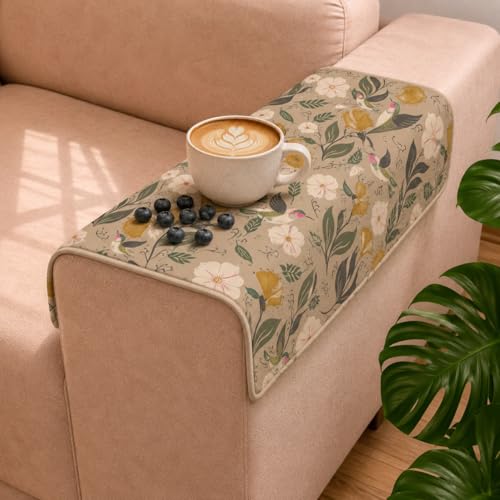 Image of STITCHNEST 'Eden Weaves Collection Series' Sofa Armrest Cover | Elegant Woven Fabric, Washable & Durable for Modern Living (18 x 22 Inches)