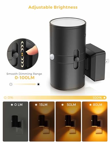 Image of Soft White Light+ Amber Light, 4 Pack, Motion Sensor Night Light Plug in, 0-100LM Dimmable