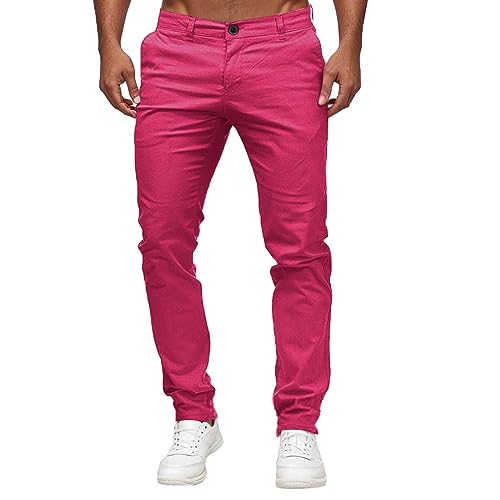 Pantalon ajusté homme rose XXL confortable au quotidien