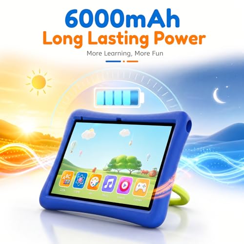 Image of Kids Tablet 10 Inch Android Tablet for Kids Comes with a Shock-Resistant Protective Case, 8GB RAM 32GB ROM Tablets Supports 1TB MicroSD, 6000mAh Battery Dual Cameras 5G Wifi6 Android Tablets with Case