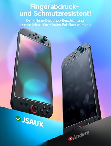 Nintendo Switch 2 Schutzfolie Jsaux 2er-Pack Entspiegelt