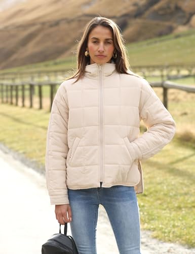 Xiaoxuemeng Women's Cozy Khaki Quilted Puffer Jacket – Lightweight and Stylish for Every Occasion - Image 8