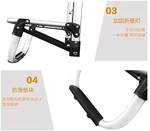 Multifunktionaler Einkaufswagen aus Aluminium, Treppensteiger mit 2 Rädern, zusammenklappbar, mit… – Bild 3