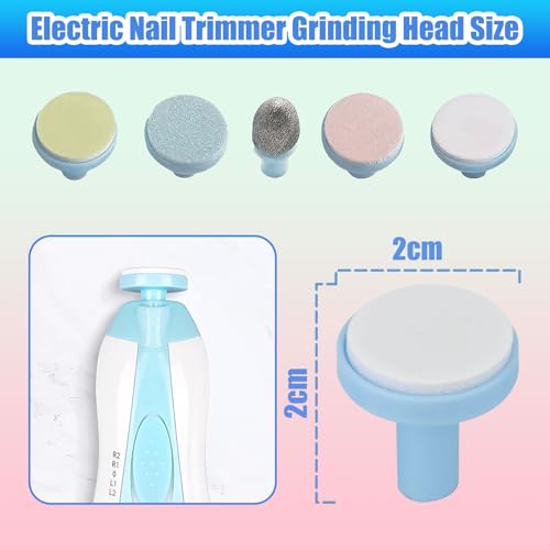12 Pieces Baby Nail File Pads for Newborn and Adults: Replacement Heads for Electric Kid Nail Trimmer with Grinding Func