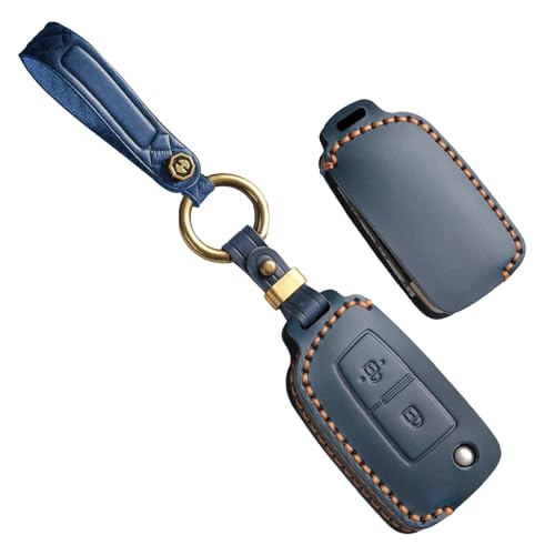 Porte-clés Nissan Qashqai J11 et Juke en cuir bleu pour protéger la clé des rayures