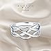 .925 Sterling Silver Woven Wide Band Ring- Size 7