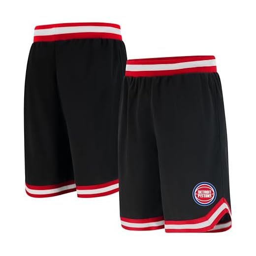 Ultra Game NBA Detroit Pistons Mens Woven Basketball Shorts, Team Color, Medium
