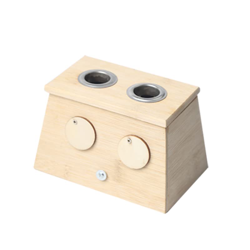 Moxibustion Box, 6 Single Hole Bamboo Moxibustion Box，Durable Moxa Stick Holder Moxibustion Tool with Good Insulation Ability Moxa Stick Burner Moxibustion Acupuncture Moxibuting (MB0002)