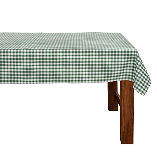 FILU Nappe à carreaux 140 x 220 cm vert foncé/blanc (couleur et taille au choix) – Nappe de qualité supérieure en 100 % coton