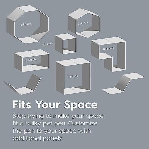 Iris Usa 24" Exercise 4-Panel Pet Playpen, Puppy Pet Small Medium Dog Pen Keep Pets Secure Easy Assemble Rust-Free Heavy-Duty Molded Plastic Customizable, White #TOP3