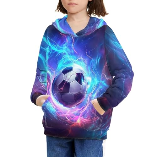 Image of WELLFLYHOM Boys Hooded Sweatshirts Hoodie Pullover Cool Graphic Crewneck Blouses Size 6-16