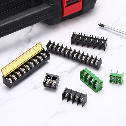 Bornier à vis 9 positions avec couvercle isolé PA66 protection 300V 30A - 5
