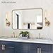 MOKATNG Wall Sconces Set of Two, Brushed Gold Bathroom Sconces with Clear Glass, Hardwired Sconces Wall Decor Set of 2, Modern Wall Light Fixtures for Bathroom Mirror Living Room Bedroom Hallway