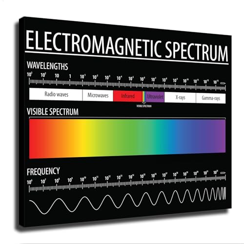 Laboratory Electromagnetic Spectrum and Visible Light Educational Reference Chart Poster