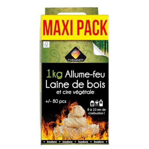 Cheminett 15748-6 Lana de Madera ecológica de Encendido rápido, De Larga duración y Gran Poder calorífico para chimeneas, Estufas, Hornos de leña, Beis, 1 KG