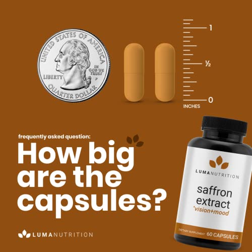 Luma Nutrition Saffron Extract Capsules - Premium Saffron Supplements - 88.50 Mg Pure Saffron Pills - Mood Support - Eye Support - Made In The Usa - 60 Capsules #TOP7