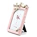 Saidan Portafotos Marco de Fotos Rosa Vertical Golondrinas Doradas Regalo Comunión Bautizo...