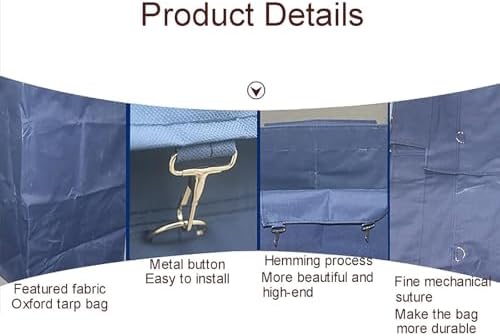 Detachable Oxford Cloth Replacement Liner Bag for Laundry Cart - Durable Storage Bags with Hook for Rolling Laundry Basket Organization