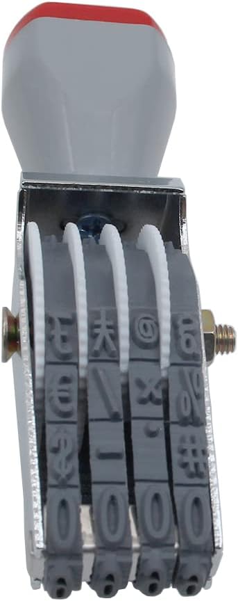 4 Digits Number Rubber Stamp Business Stamps Multi- Functional Creative Rolling Wheel Stamp Personalized Number Stamps Symbol Office Date Stamp