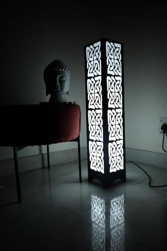 Image of METSY Designer Laser Cut Floor Lamp Metal Floor Lamps for Living Room Corner | Corner Floor Lamp | Column Floor Lamp | Floor Lamps for Home Decoration with Light led