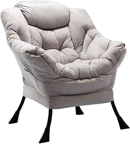 HollyHOME Armchair Accent Chair Lazy Chair Lounge Chair with Armrests Modern Velvet Fabric Leisure Sofa Chair with Steel Frame, Dark Blue