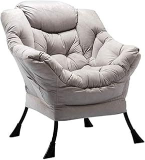 HollyHOME Armchair Accent Chair Lazy Chair Lounge Chair with Armrests Modern Velvet Fabric Leisure Sofa Chair with Steel Frame, Dark Blue