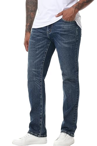 Men's Stretch Relaxed Fit Straight-Leg Cotton Fashion Comfort Flex Waist Denim Pants Jeans3