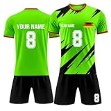 Genérico Camiseta de fútbol para niños Adultos,Camisetas Futbol Hombre,Conjunto de fútbol para niños,Equipacion Futbol con Tu Nombre y Número,Camiseta Futbol Personalizada niños y Adultos 2024