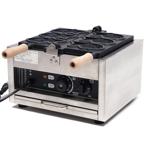 Image of LPLYAA Taiyaki Making Machine Aluminium, Commercial Non Stick Taiyaki Fish Waffle Maker, 3Pcs Japanese Fish Type Waffle Machine, for Restaurant Home Snack Shop, 20240403