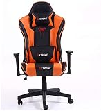 BCJMKDX Computer-Bürostuhl, Zero Chair, Drehbarer Gamingstuhl aus Leder, Computerstuhl mit hoher Rückenlehne, Verstellbarer Bürostuhl Kopfstütze und Lendenwirbelstütze/Schwarz(Black and Yellow)