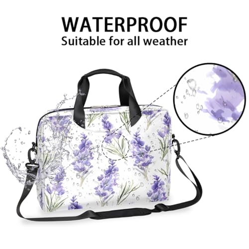 Bolso para laptop 15.6-16 pulgadas con diseño floral violeta miniatura 3