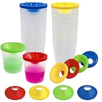 24PCS No Spill Paint Cups with Lids for Kids – Durable Plastic Paint Water Cup Set in 4 Colors, Reusable & Spill Proof for Classroom, Crafts, and Painting Projects