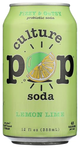 Culture Pop Soda Lemon Lime & Cardamom Probiotic Soda, 12 FZ