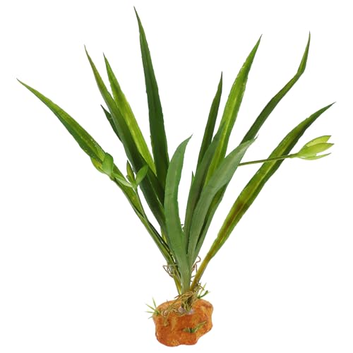 Veemoon Künstliche Reptilienpflanze Grün Dekoration für Terrarien Kunststoff Pflanze Realistisch Täuschend Echt Sicher für Echsen Schlangen Versteck Zubehör