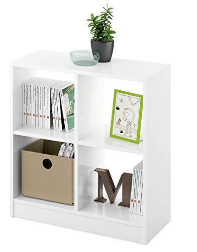 Muebles Pitarch Turín Estantería, Aglomerado de partículas y melamina de Alta Densidad, Blanco Alto Brillo, 70 x 66 x 32...