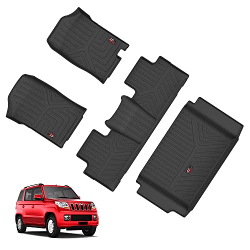 Image of GFX Car Floor Mats (After-Market) Premium Life Long Foot Mats Compatible with Bolero Neo 2021 Onwards and TUV-300 (2014-2017), Black