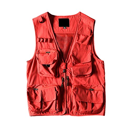 Chaleco de malla para hombre Kelsiop ligero y transpirable color rosso talla L