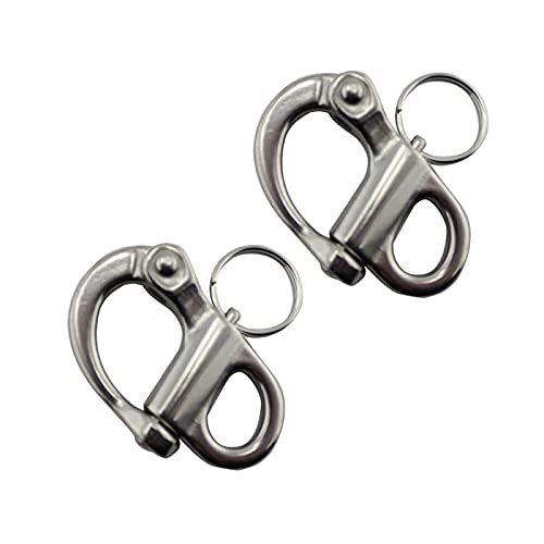 Ostare Snap Shackle Stainless Steel Quick Release Rigging Sailing Fixed Bail Snap Shackle 2Pcs (2" Sliver) #TOP5
