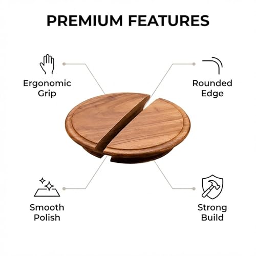 Image of Teak Wood Wooden Wardrobe Handle /Cabinet Handle /Wardrobe Door Pull Handle (8 x 4 Inch) Natural Wood Finish - Model 5020-| 3 Years Warranty |